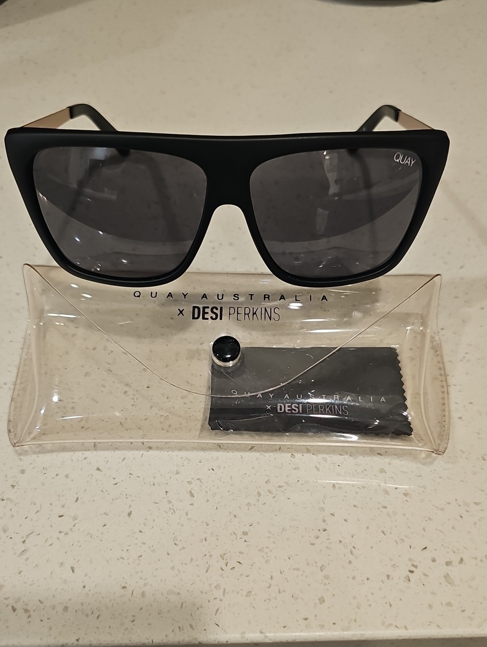 Quay Australia Black Shield Sunglasses